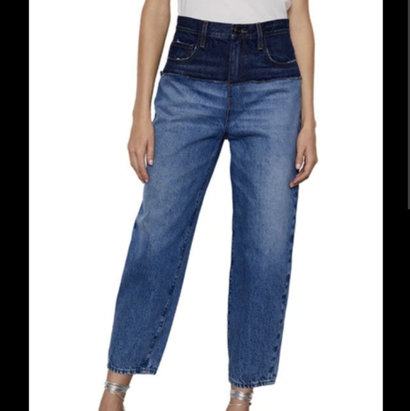 FRAME Ultra High Rise Barrel Jean (Ombre) - Picture 2 of 4